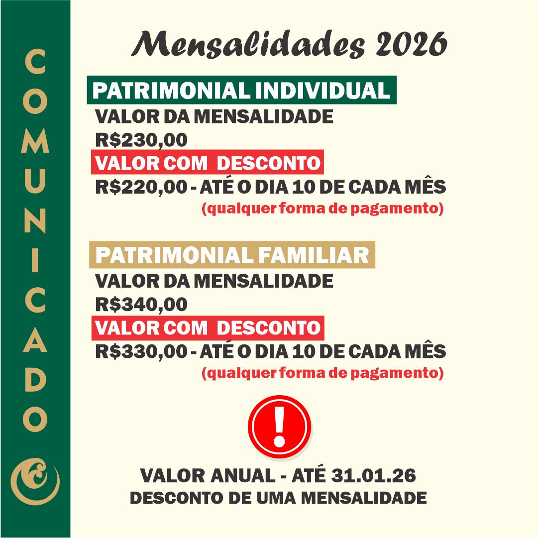 Mensalidades 2026